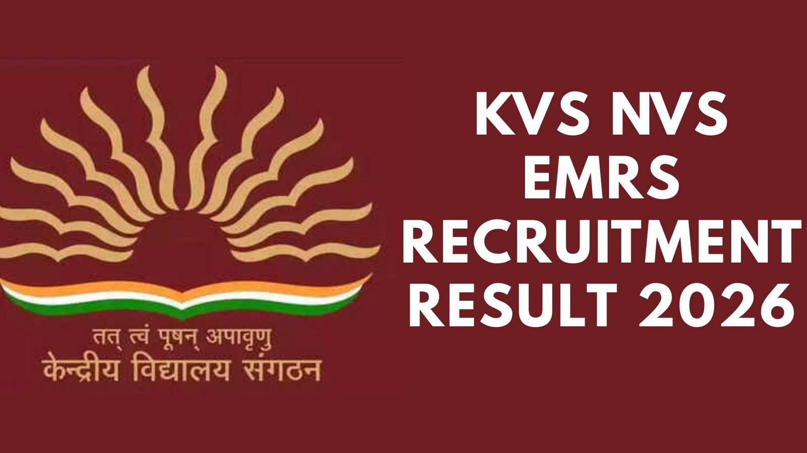 KVS NVS EMRS Recruitment Result 2026